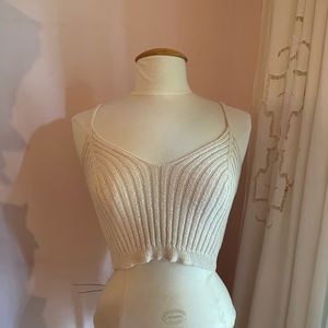 *3 For $30* Beige cream boho ribbed crop tank top size M